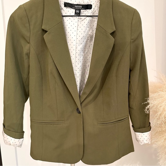 Kensie Crepe Green Women's Blazer Suit Jacket Medium - Picture 1 of 7